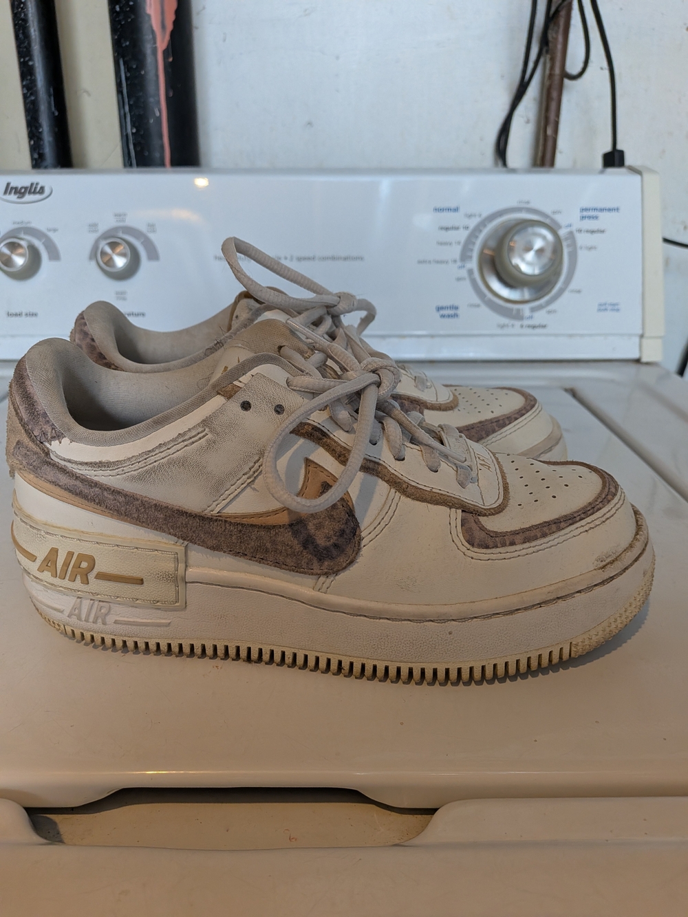 Nike Air Force 1 Low Women’s Sneakers in White and Taupe